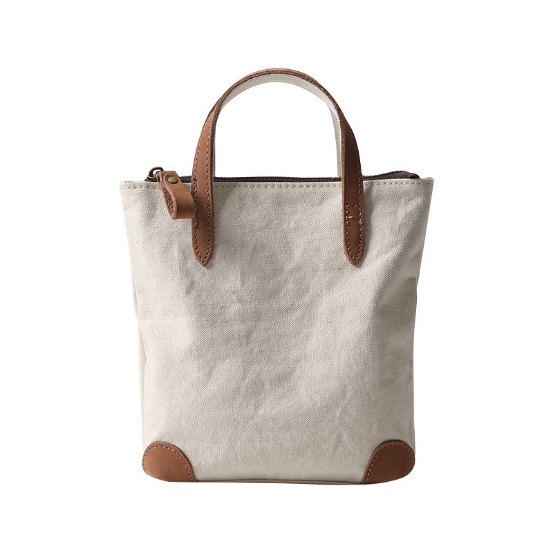 Women's Leisure Mini Canvas Mobile With Leather Crossbody Bags