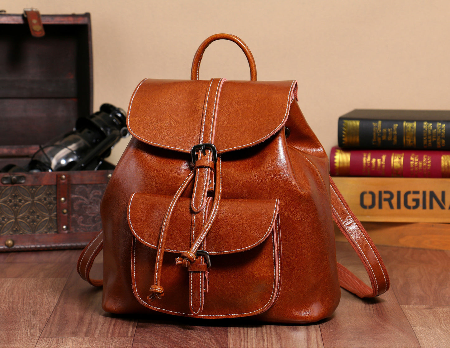 Women's Spring Fashion Closed Flip Korean Style Backpacks