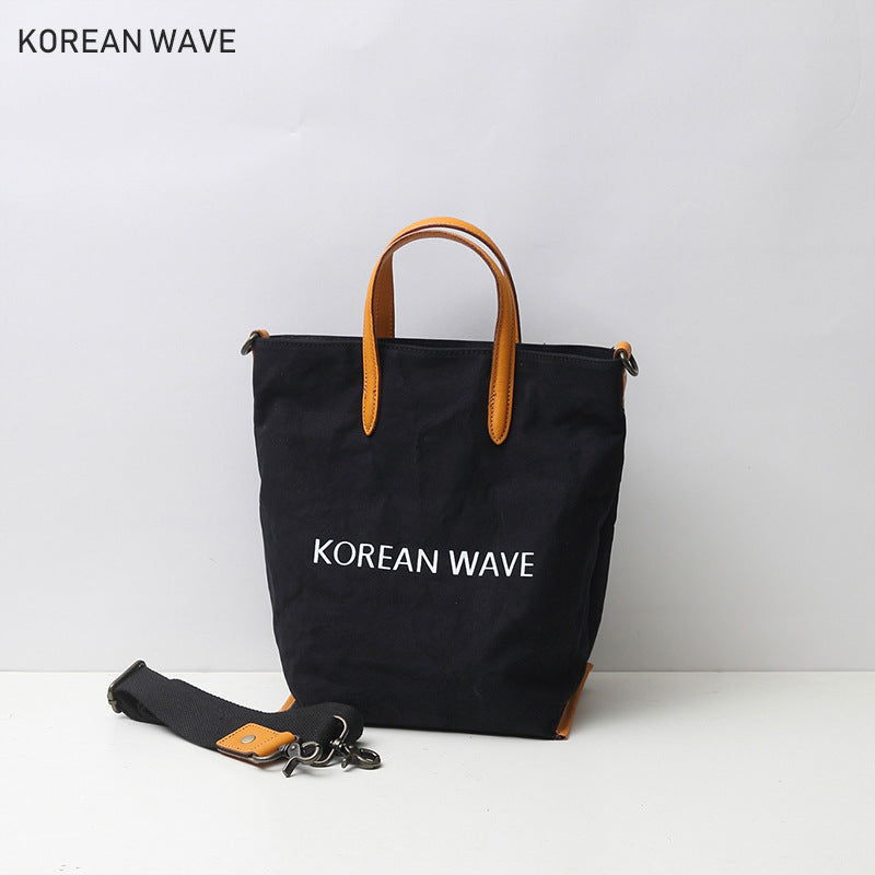 Women's Canvas Korean Style Printed Versatile Out Bags