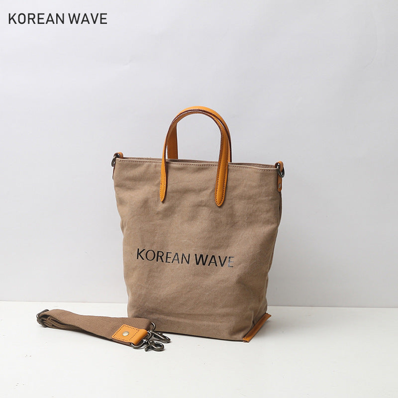 Women's Canvas Korean Style Printed Versatile Out Bags