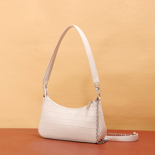 Design Underarm Western Style Purple Crocodile Shoulder Bags