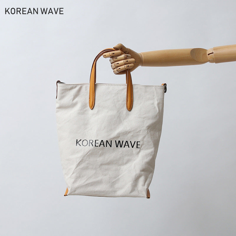 Women's Canvas Korean Style Printed Versatile Out Bags