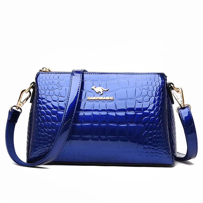 Women's Korean Crocodile Pattern Mother Simple Elegant Crossbody Bags