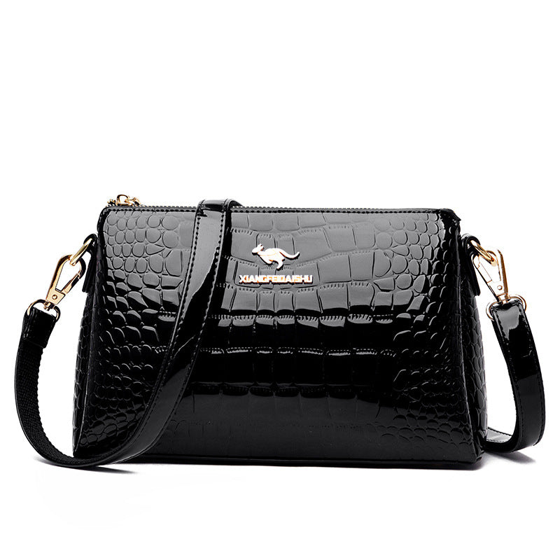 Women's Korean Crocodile Pattern Mother Simple Elegant Crossbody Bags