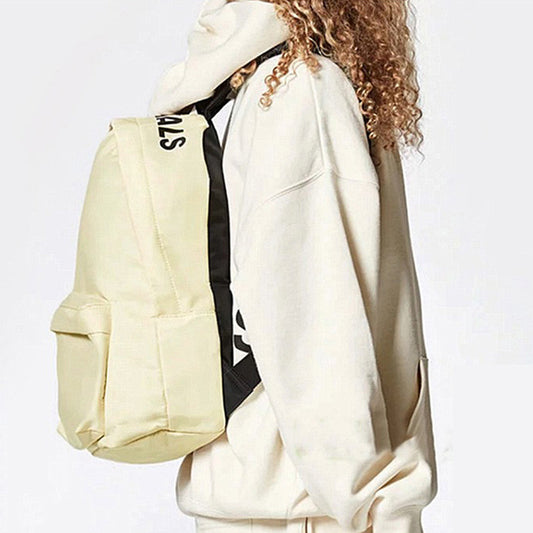 Women's & Men's & Double Line Letters Solid Color Backpacks