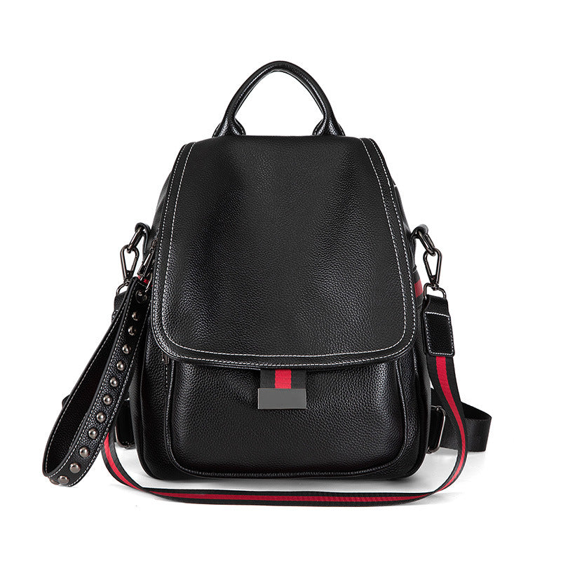 Women's Korean Fashionable Soft Leather Trends Fashion Backpacks