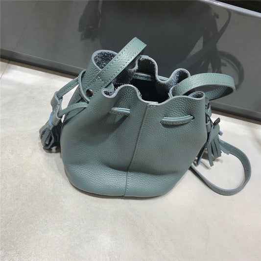 Women's Open Leather Retro Mini Korean Style Shoulder Bags