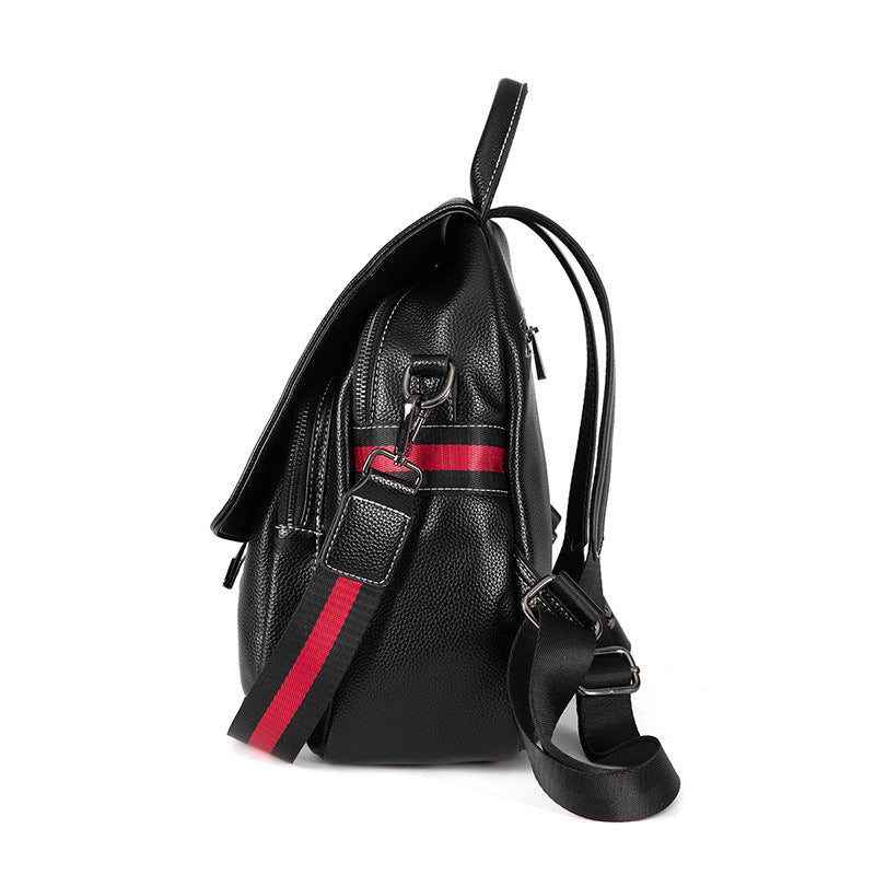 Women's Korean Fashionable Soft Leather Trends Fashion Backpacks