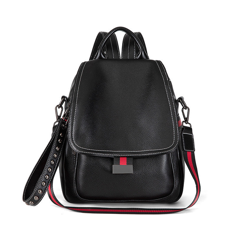 Women's Korean Fashionable Soft Leather Trends Fashion Backpacks