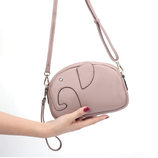 Women's Fashion Elephant Trend First Layer Cowhide Shoulder Bags