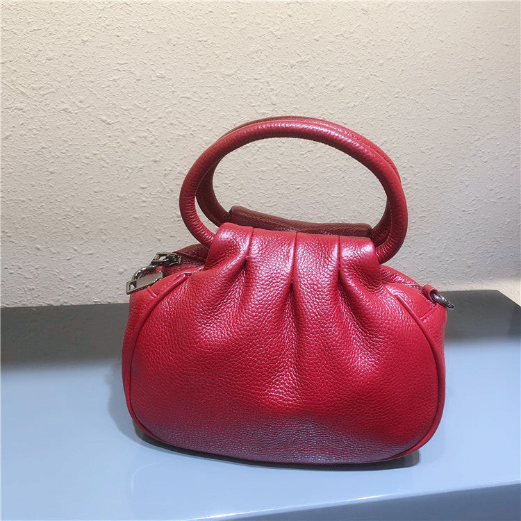 First Layer Cowhide Cloud Dumpling For Mom Trendy Handbags