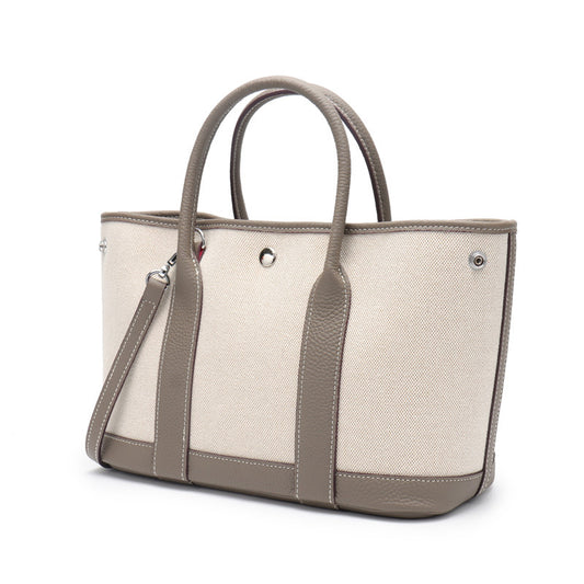 Women's First Layer Cowhide Real Leather Canvas Handbags