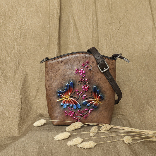 Women's Retro First Layer Cowhide Trendy Crossbody Bags