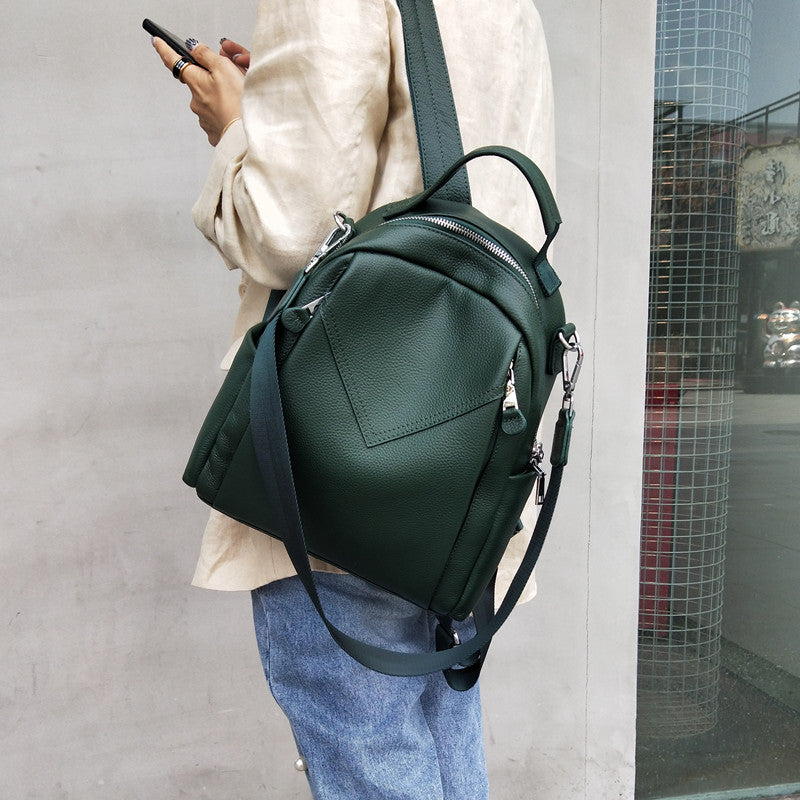 Stylish Simple Versatile First Layer Cowhide Backpacks