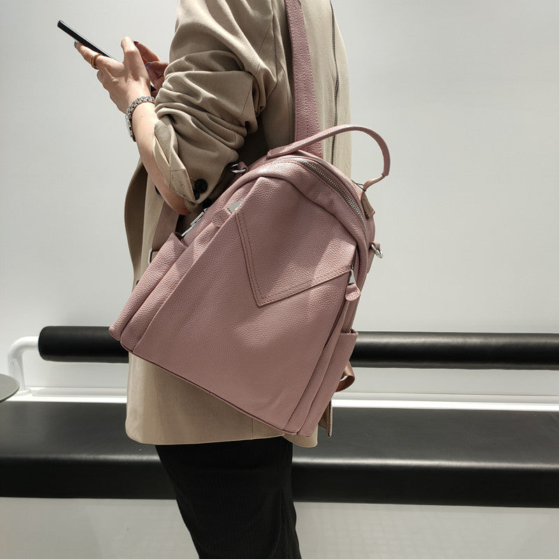 Stylish Simple Versatile First Layer Cowhide Backpacks