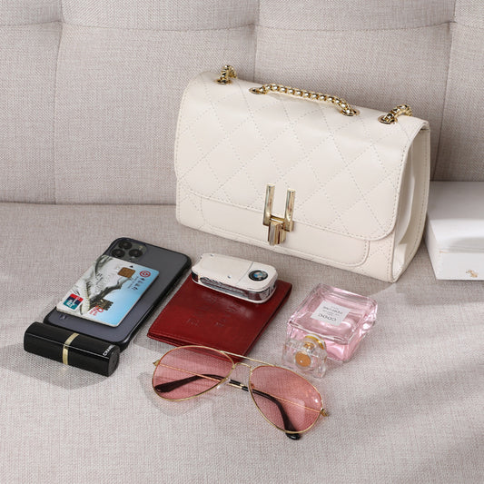 Women's Genuine Leather Rhombus Chain Fashion Bags