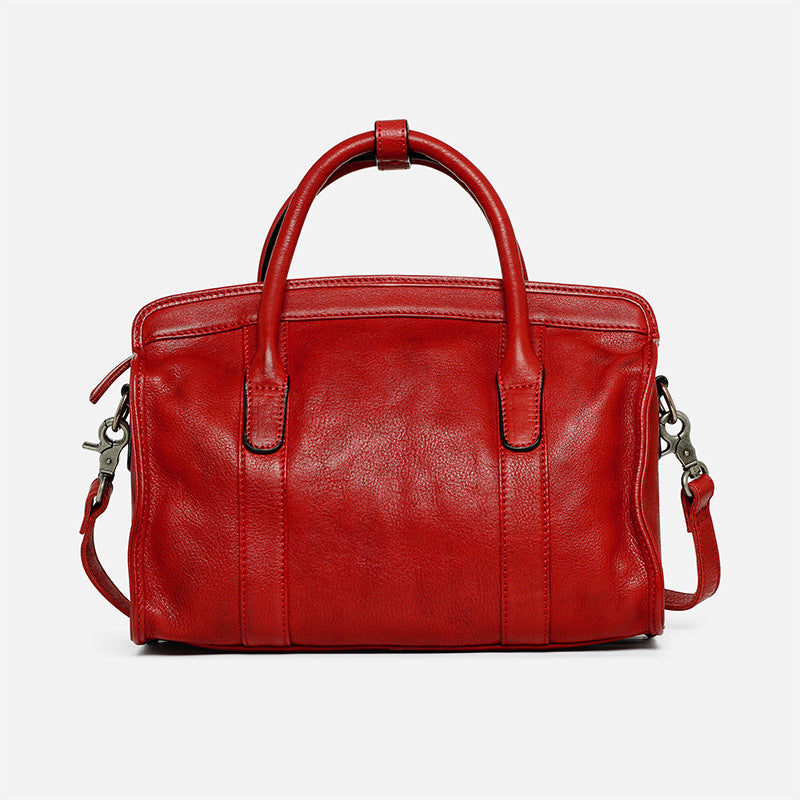 Women's Niche Hand Dyed First Layer Cowhide Handbags