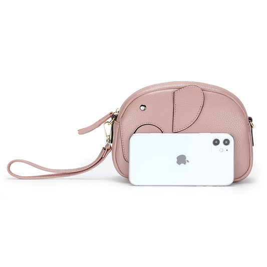 Women's Leather Summer Clutch Zipper Creative Round Crossbody Bags