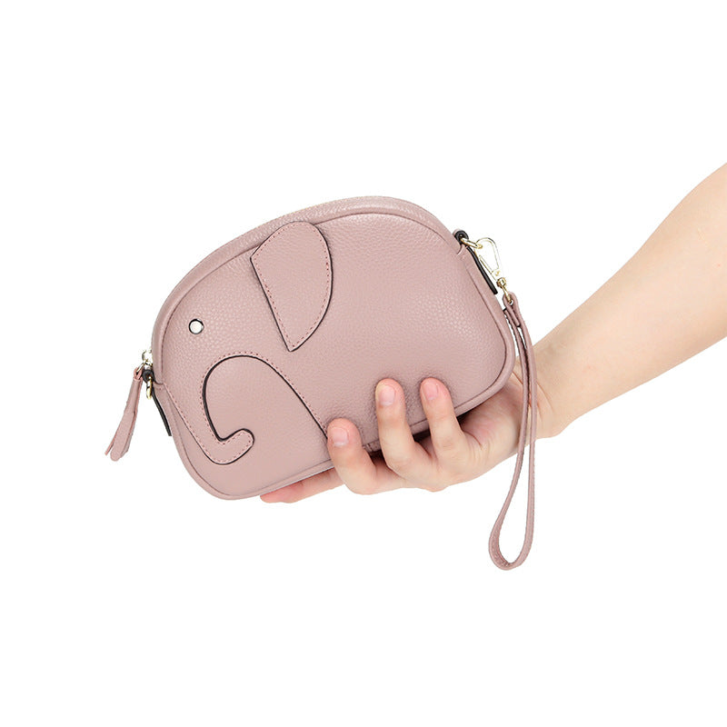 Women's Leather Summer Clutch Zipper Creative Round Crossbody Bags