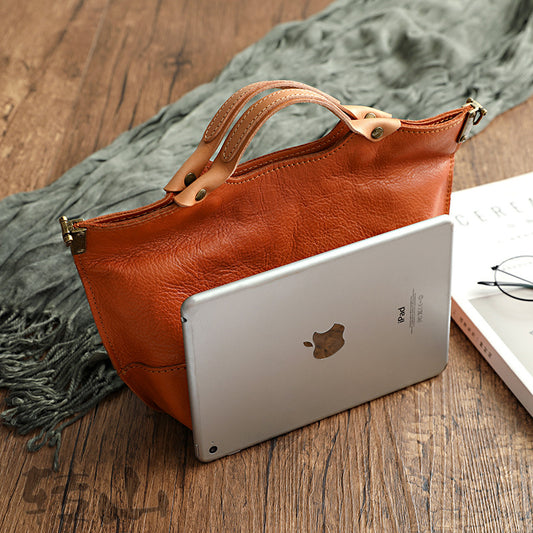 Women's Top Layer Cowhide Handmade Retro Easy Shoulder Bags