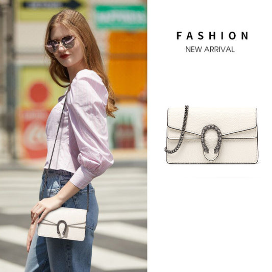 Women's Summer Green Trendy Mini Chain Genuine Bags