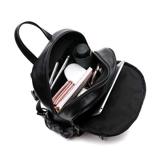 Women's Korean Style Fashionable Genuine Leather Backpacks