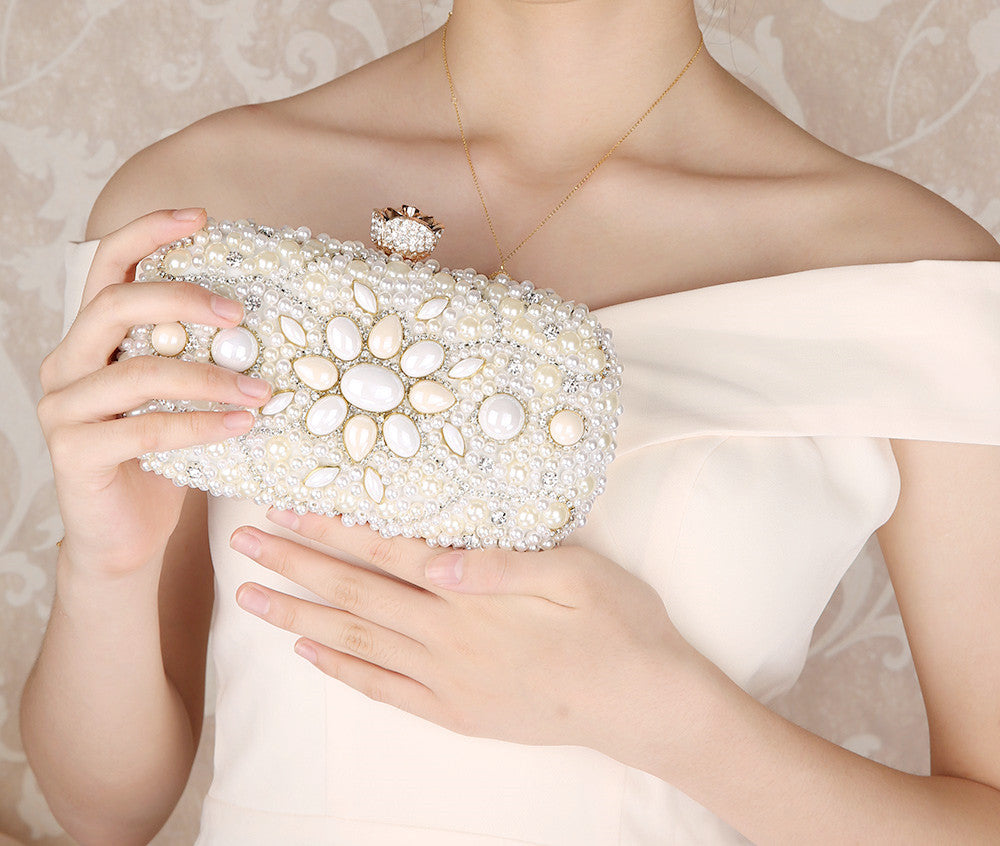 Retro Beaded Shell Pearl Dinner Exquisite Evening Bags