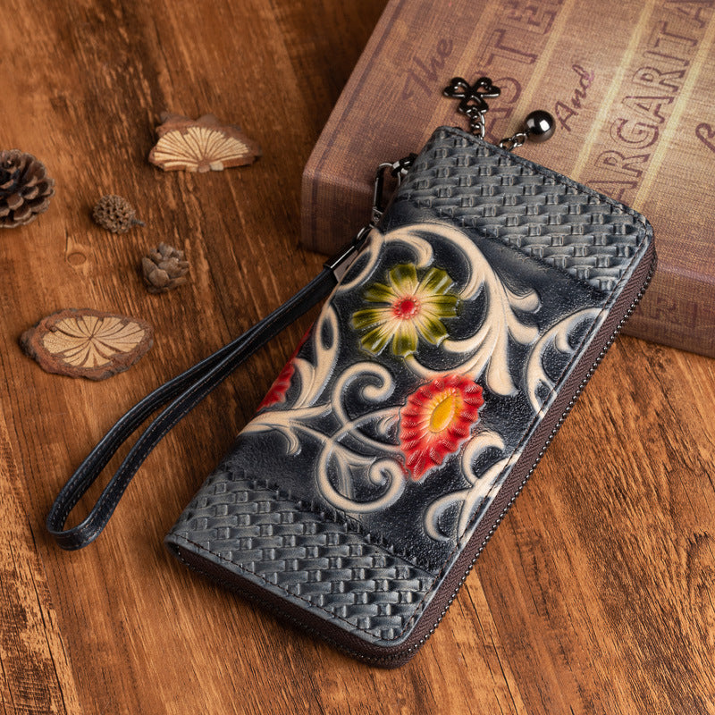 Live Streaming Tree High Leather Retro Ladies Wallets
