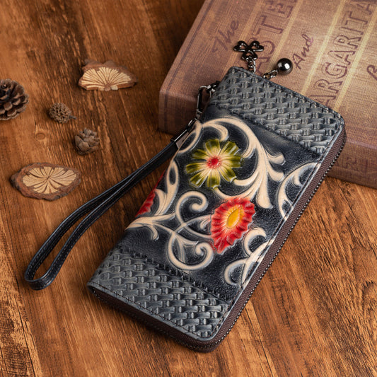 Live Streaming Tree High Leather Retro Ladies Wallets