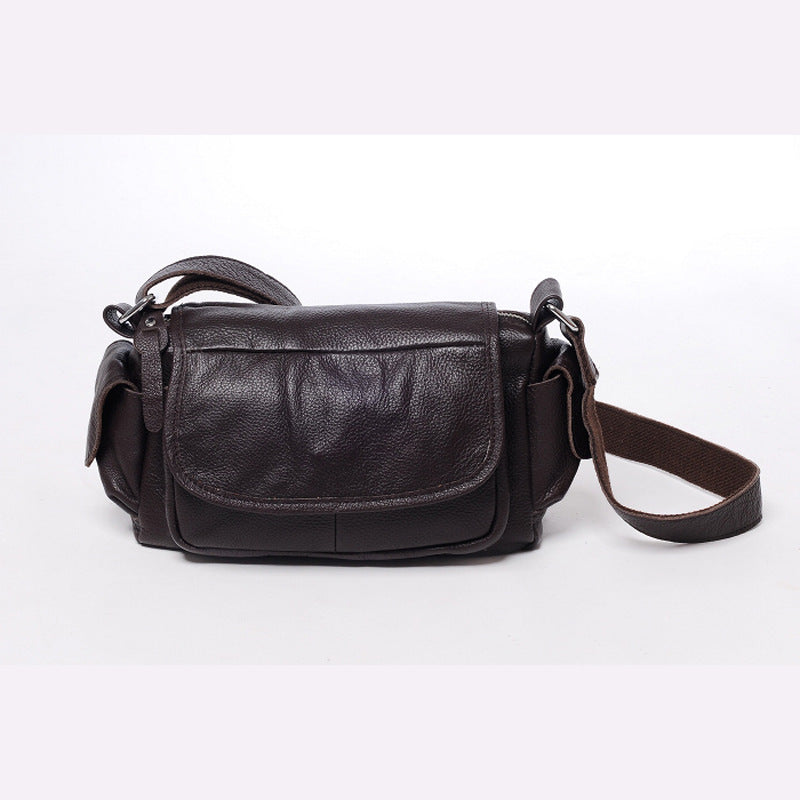 Women's Fashionable Simple Cowhide Motorcycle Top Layer Bags