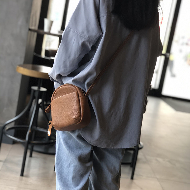 Women's Leather Mini Korean Fashion First Layer Crossbody Bags