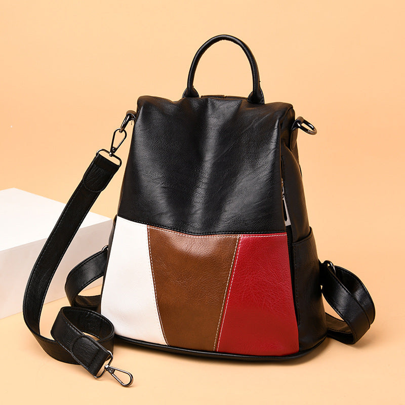 Women's White Western Style Genuine Leather Fashionable Backpacks