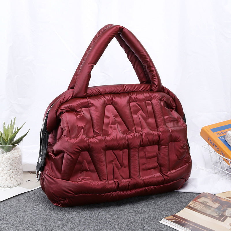 Women's Fashion Space Cotton Air Chamber Shoulder Bags