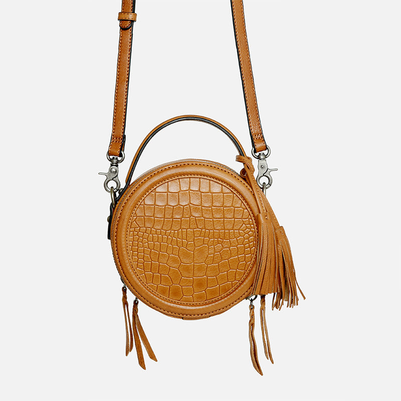 Women's Vegetable Tanned Leather Ethnic Style Fashion Shoulder Bags