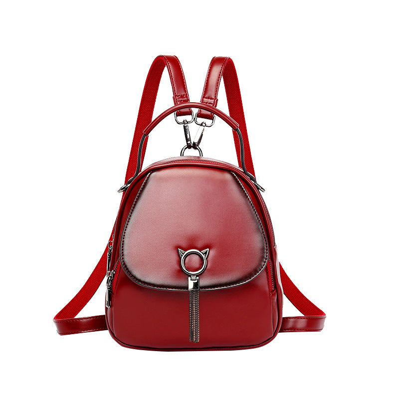 Women's Oil Wax Skin Korean Style Easy Backpacks