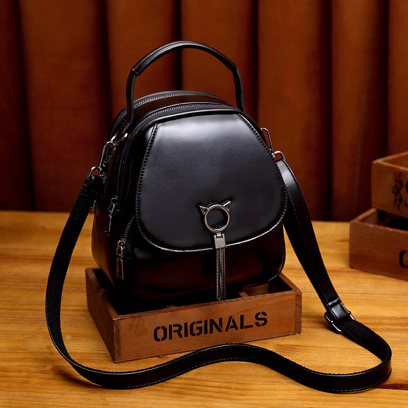 Women's Oil Wax Skin Korean Style Easy Backpacks