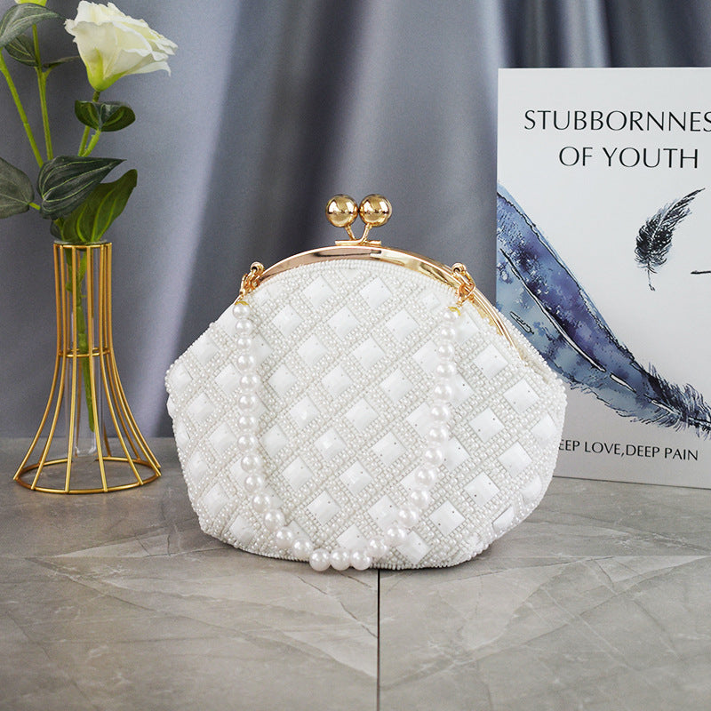 Pearl Hand-held Makeup Embroidered Beads Dress Shoulder Bags
