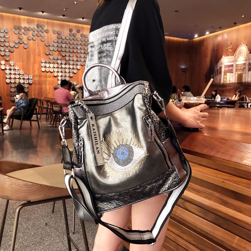Women's Rhinestone Fashion Personality Western Style Large Backpacks