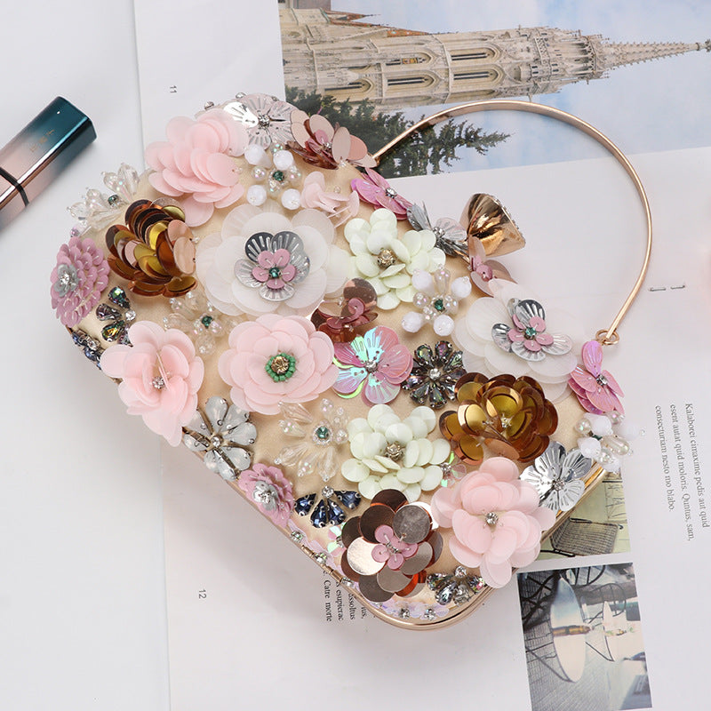 Fashion Dinner Hand Embroidered Flower Beaded Niche Design Evening Bags