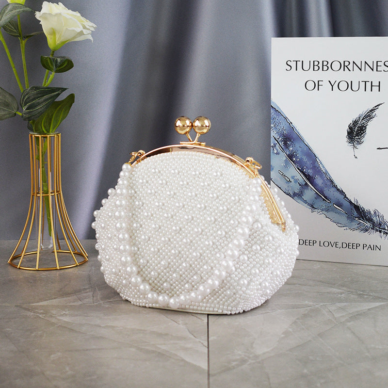 Pearl Hand-held Makeup Embroidered Beads Dress Shoulder Bags