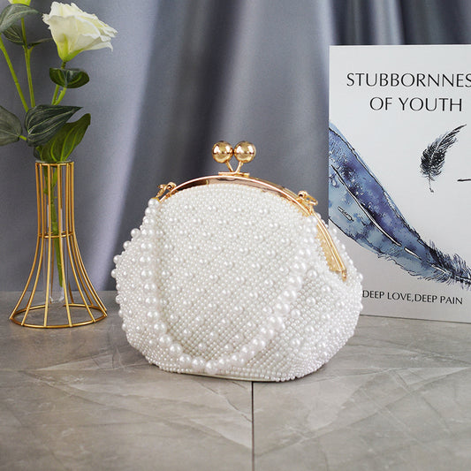 Pearl Hand-held Makeup Embroidered Beads Dress Shoulder Bags