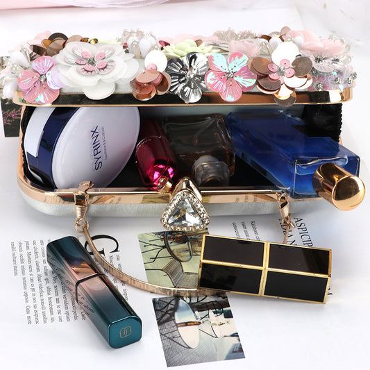 Fashion Dinner Hand Embroidered Flower Beaded Niche Design Evening Bags