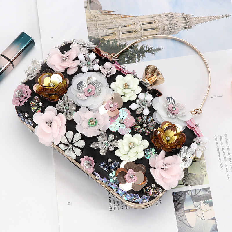 Fashion Dinner Hand Embroidered Flower Beaded Niche Design Evening Bags
