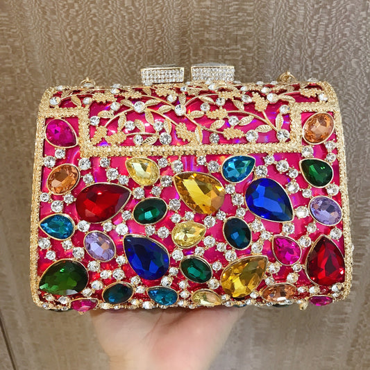 Banquet Party Metal Clutch Inlaid With Evening Bags