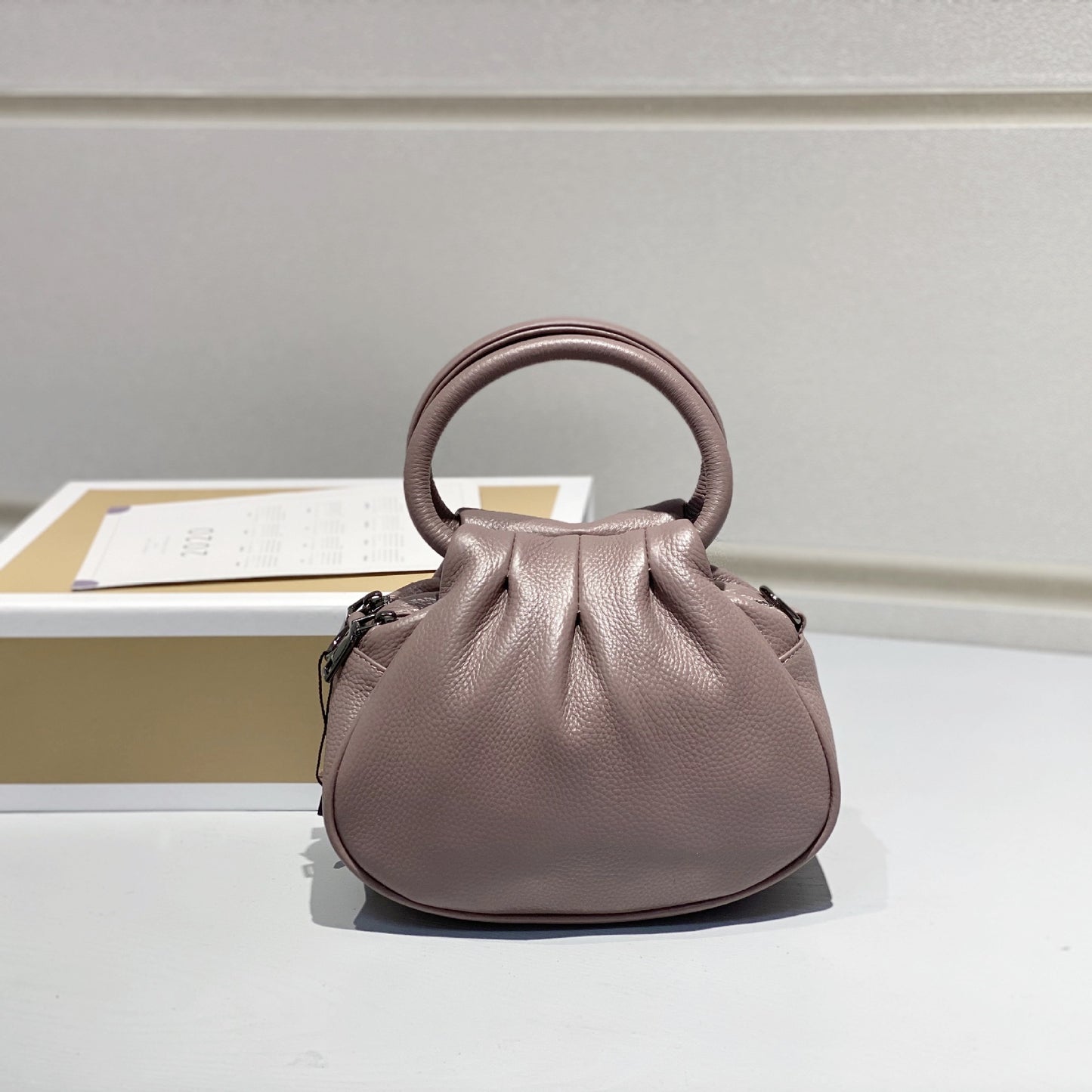 Women's Female First Layer Cowhide Leather Cloud Bags