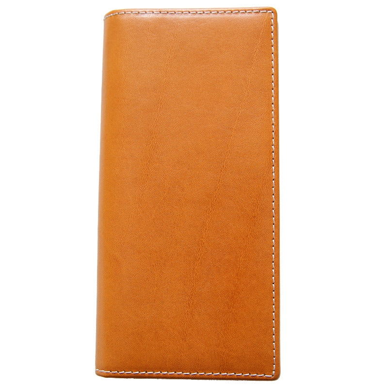 Men's Handmade Retro Long Zipper Leather First Men's Wallets