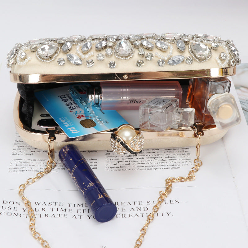 Women's Embroidery Rhinestone Beaded Diamond Clutch Dinner Evening Bags
