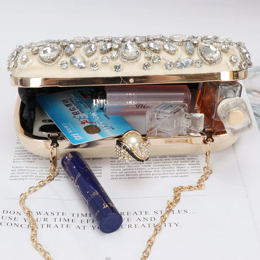 Women's Embroidery Rhinestone Beaded Diamond Clutch Dinner Evening Bags