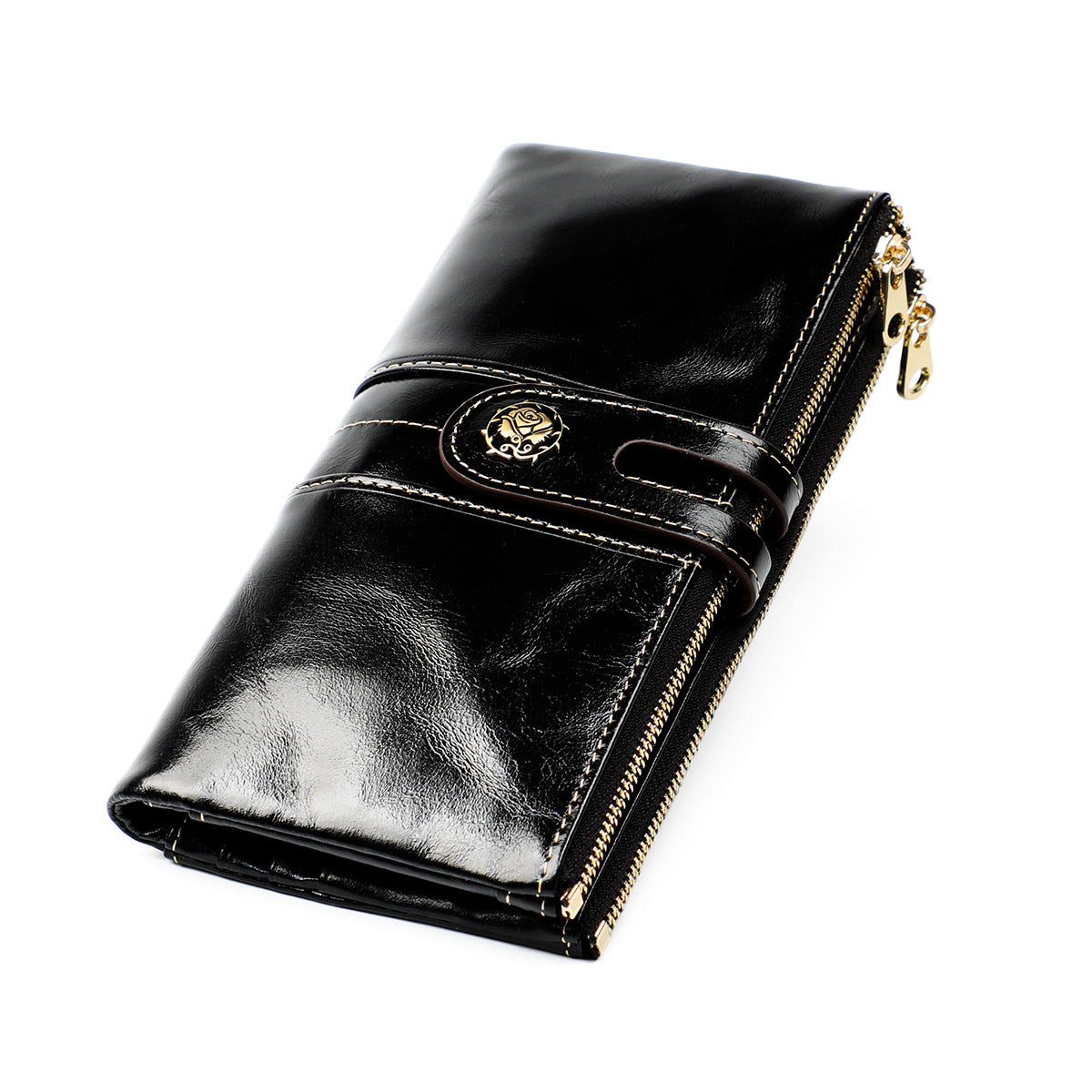Women's Oil Wax Leather Korean Fashion Mobile Clutch Ladies Wallets