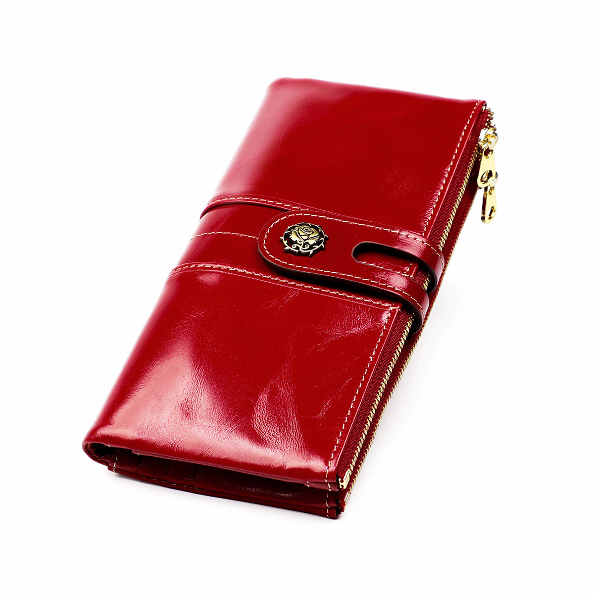 Women's Oil Wax Leather Korean Fashion Mobile Clutch Ladies Wallets